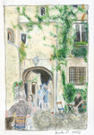 Saint-Paul de Vence, Aquarell 12 x 17 cm